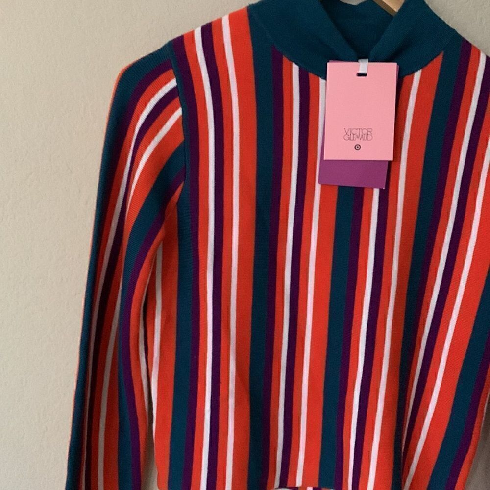 Victor Glemaud x Target Striped Mock Turtleneck Pullover Sweater - Picture 3 of 10